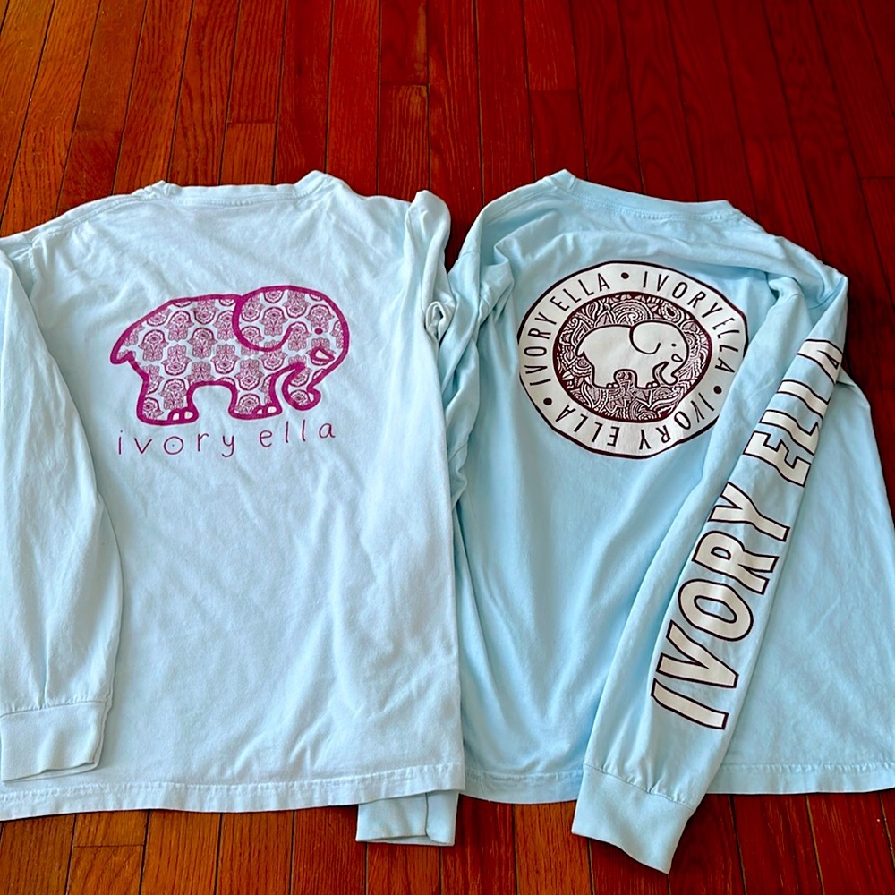 Lot of 2 Ivory  Ella long sleeve t-shirt women’s small